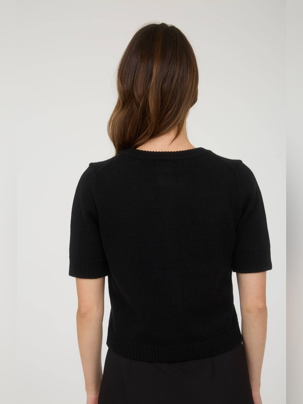 H&M Black Short-Sleeve Button Cardigan Size M - Picture 3 of 16